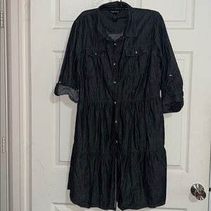 Millenium Black Cotton Shirt dress